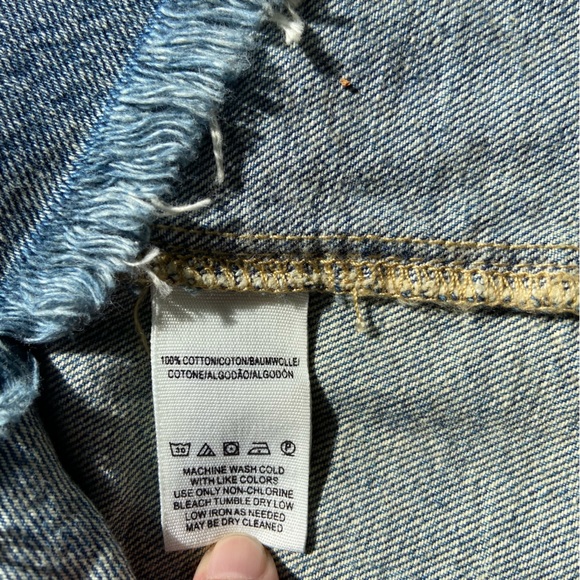 NWT Free People Denim Mini Skirt Cotton Button Fly 29 - Picture 5 of 7